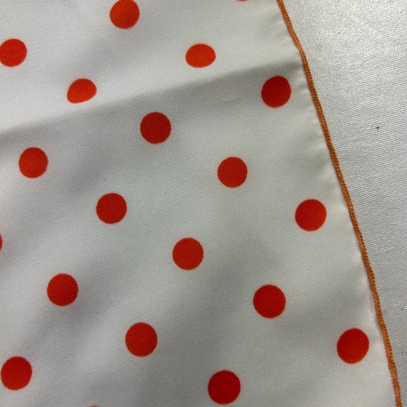 Vintage Ray Strauss Orange White Polka Dot Scarf 21" Square Retro - Picture 3 of 4